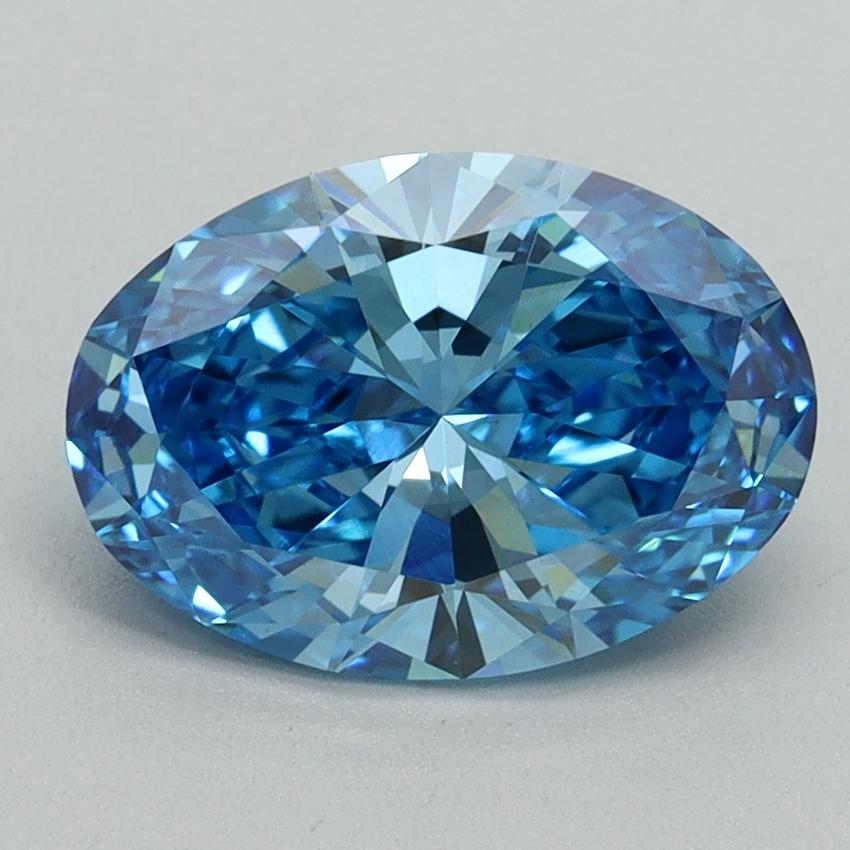 2.04 Ct. Fancy Vivid Blue Oval Lab Grown Diamond