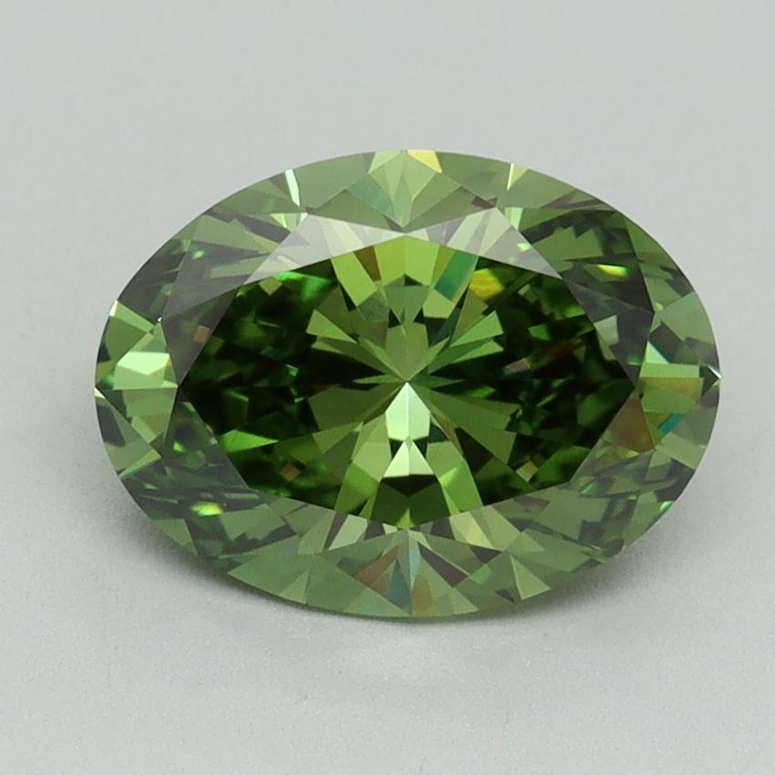 2.03 Ct. Fancy Vivid Green Oval Lab Grown Diamond