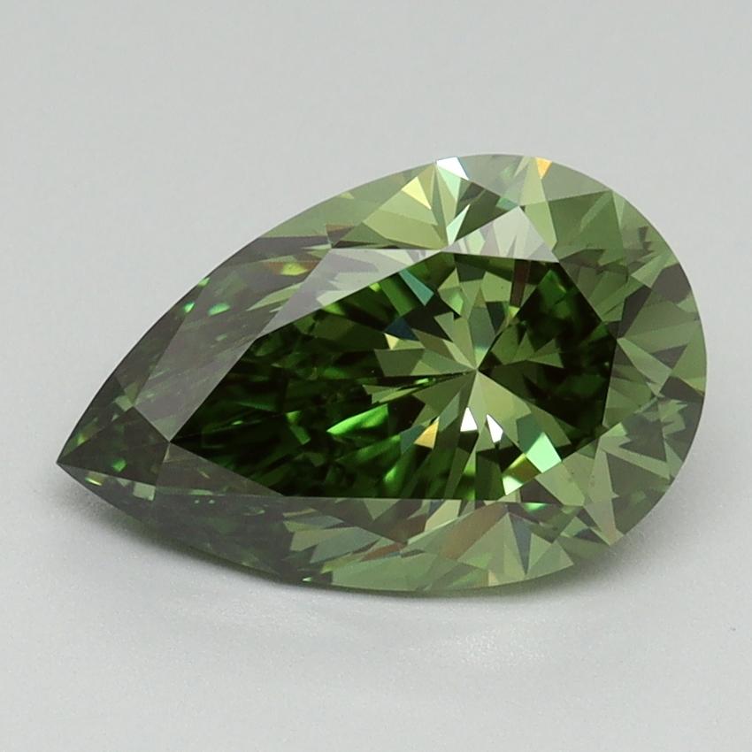 2.08 Ct. Fancy Vivid Green Pear Lab Grown Diamond
