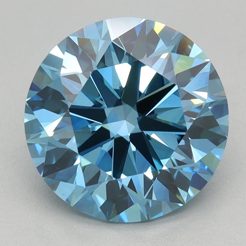 2.08 Ct. Fancy Vivid Blue Round Lab Grown Diamond