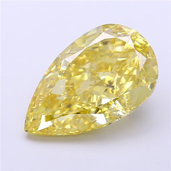 5.25 Ct. Fancy Intense  Yellow Pear Lab Grown Diamond