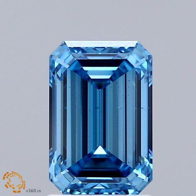 2.00 Ct. Fancy Vivid Blue Emerald Lab Grown Diamond