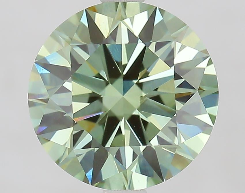 3.08 Ct. Fancy Vivid Green Round Lab Grown Diamond