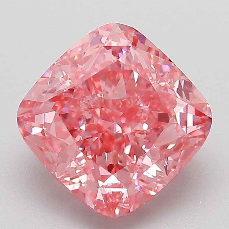 3.21 Ct. Fancy Vivid Pink Cushion Lab Grown Diamond