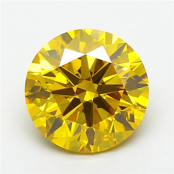 2.64 Ct. Fancy Vivid Yellow Round Lab Grown Diamond