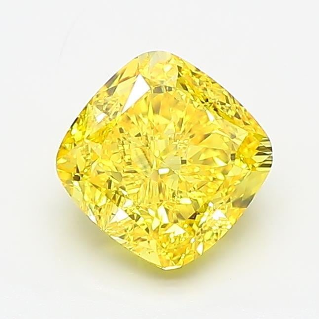1.59 Ct. Fancy Vivid Yellow Cushion Lab Grown Diamond