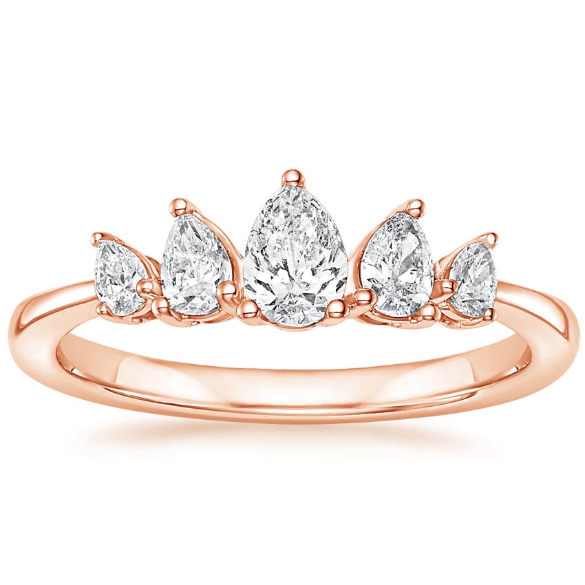 Rose gold diamond engagement ring with surprise diamond details