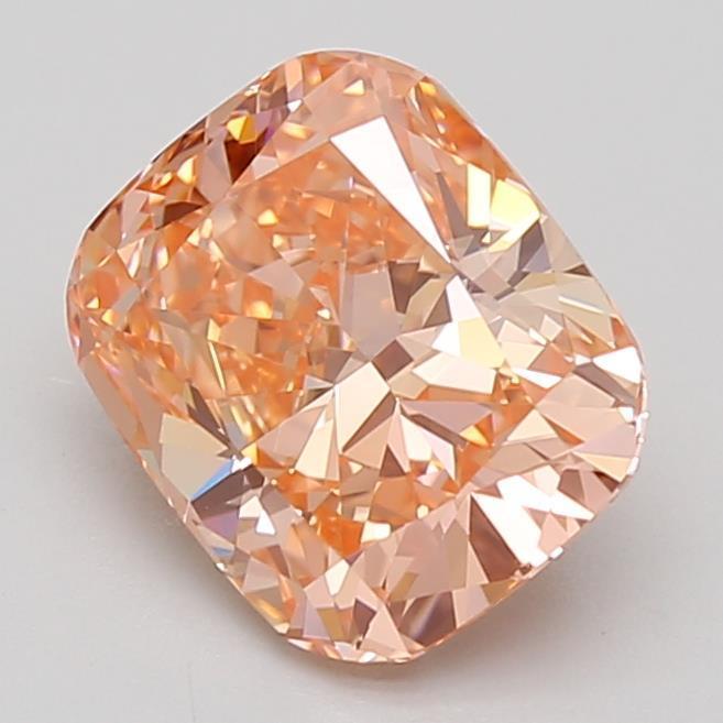 2.00 Ct. Fancy Vivid Orange Pink Cushion Lab Grown Diamond