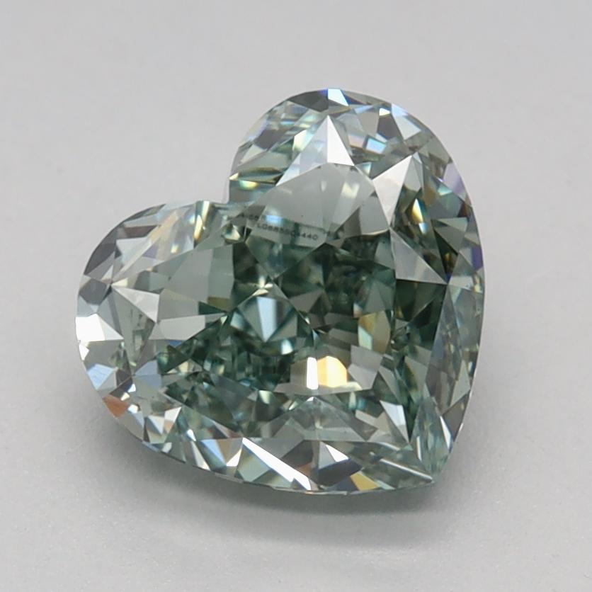 1.58 Ct. Fancy Vivid Green Heart Lab Grown Diamond