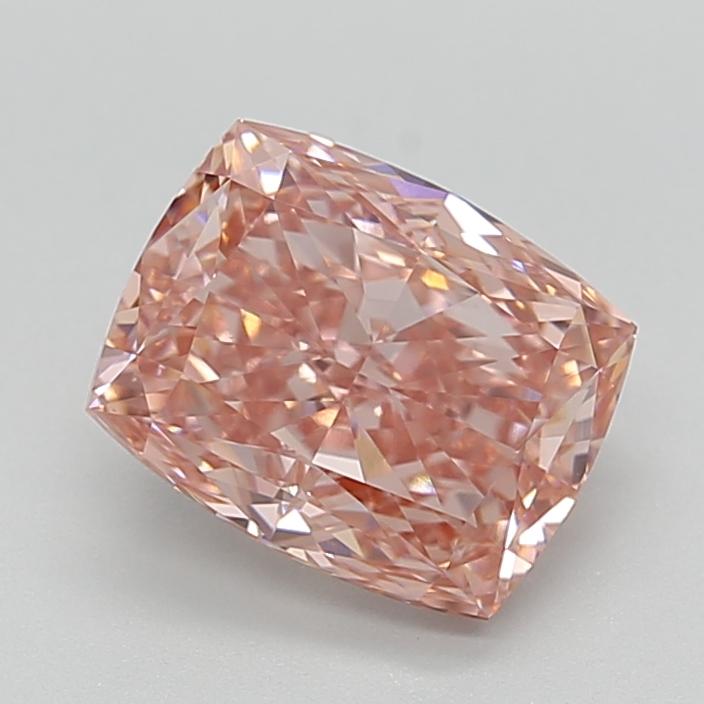 3.06 Ct. Fancy Vivid  Pink Cushion Lab Grown Diamond