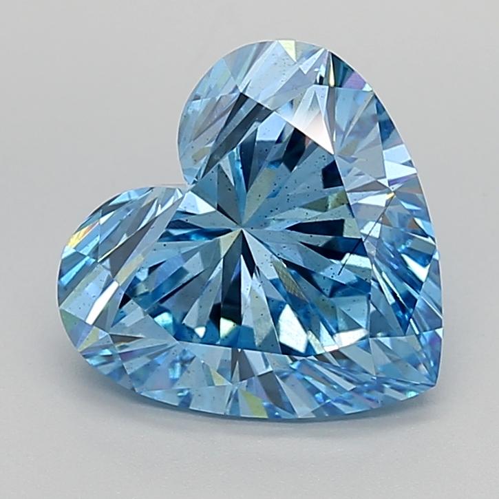 4.08 Ct. Fancy Vivid  Blue Heart Lab Grown Diamond