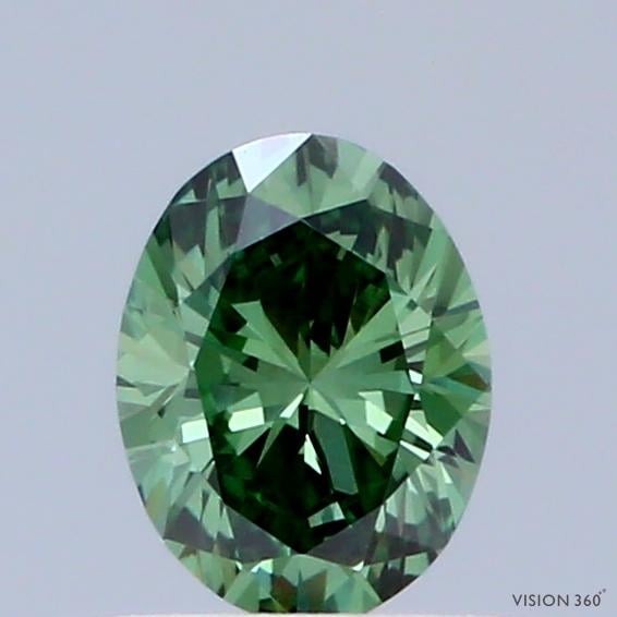 0.37 Ct. Fancy Vivid Green Oval Lab Grown Diamond