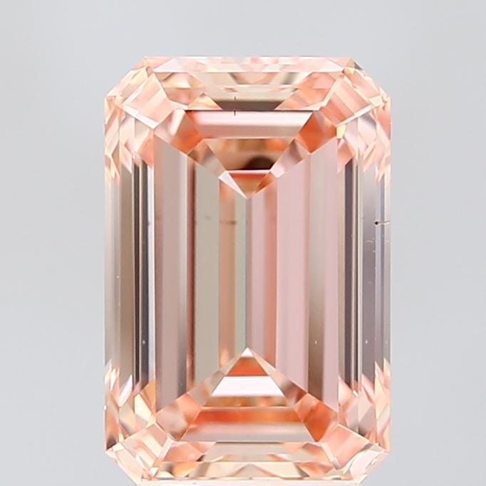 3.54 Ct. Fancy Intense Pink Orange Emerald Lab Grown Diamond