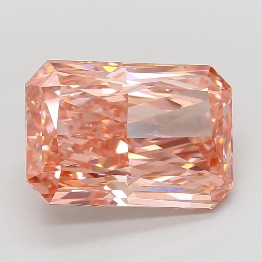 7.09 Ct. Fancy Vivid Pink Radiant Lab Grown Diamond