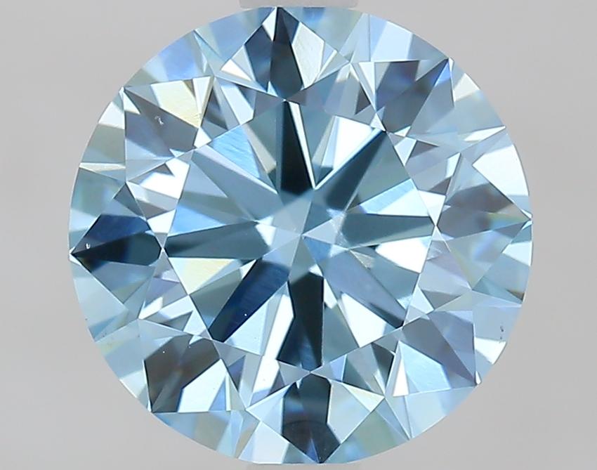 2.01 Ct. Fancy Vivid Blue Round Lab Grown Diamond
