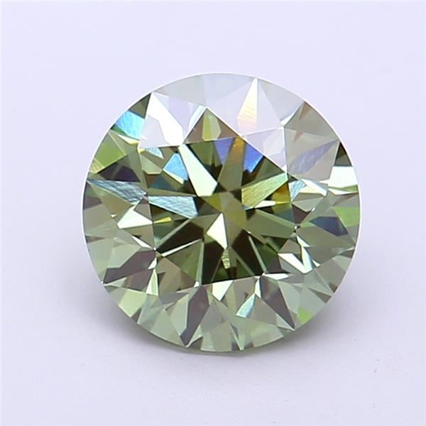 2.08 Ct. Fancy Vivid Green Round Lab Grown Diamond