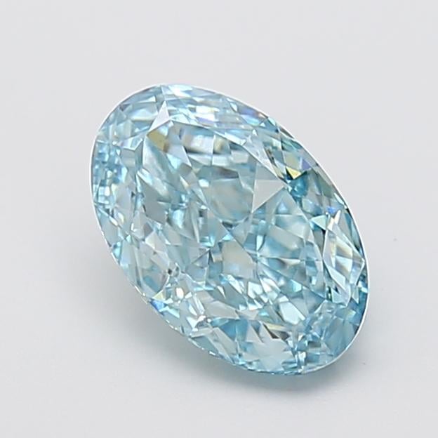 2.17 Ct. Fancy Vivid Green Blue Oval Lab Grown Diamond