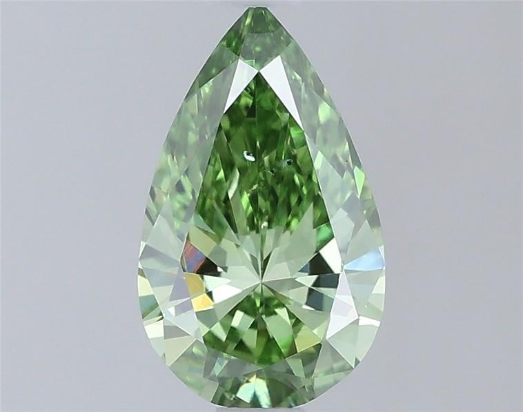 0.72 Ct. Fancy Vivid Green Pear Lab Grown Diamond
