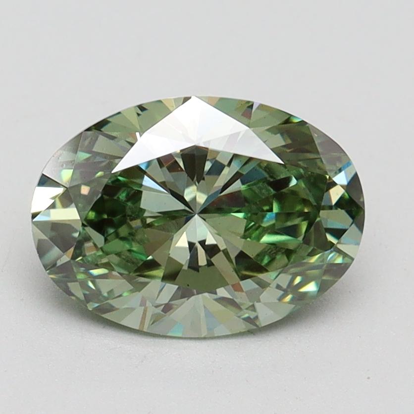 1.56 Ct. Fancy Vivid Green Oval Lab Grown Diamond