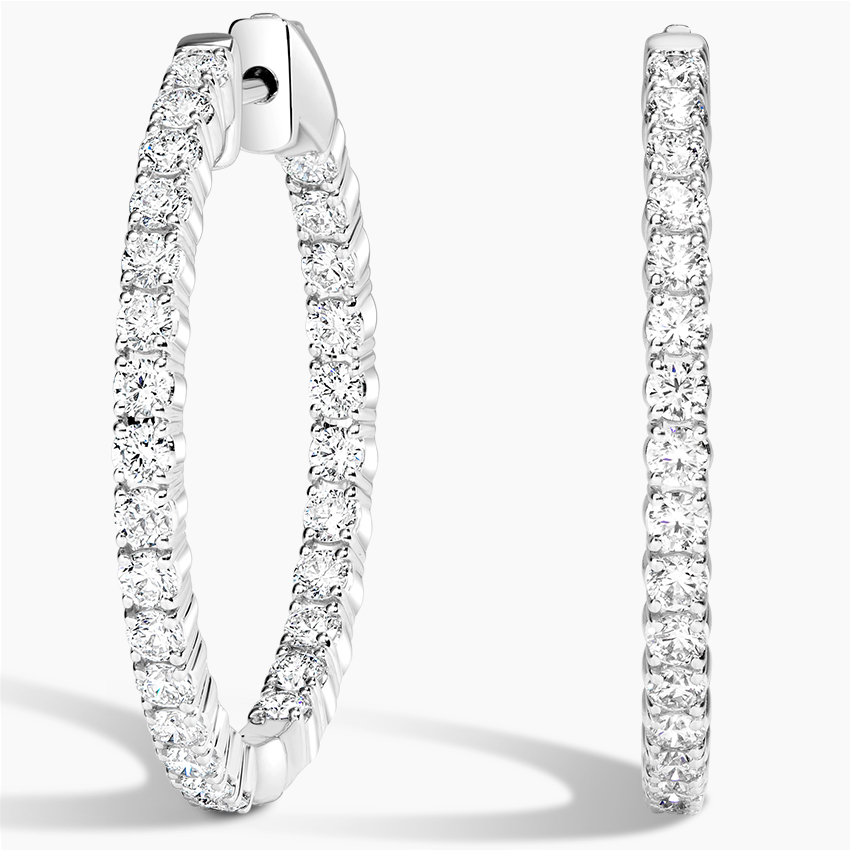 Bliss Lab Created Diamond Hoop Earrings (2 ct. tw.) in 14K White Gold