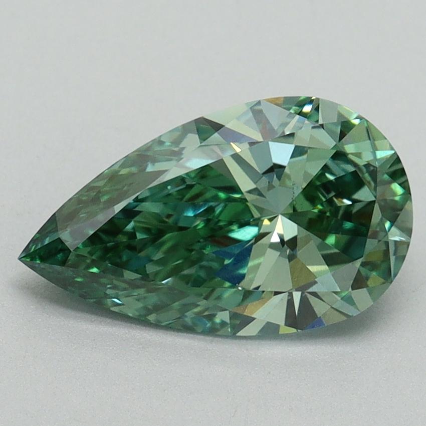 1.63 Ct. Fancy Vivid Green Pear Lab Grown Diamond