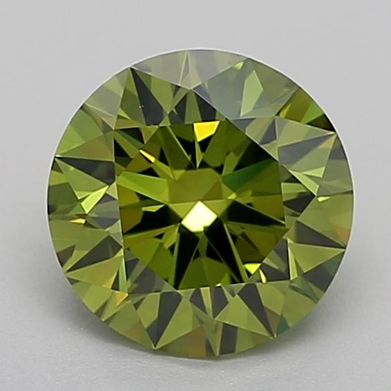 1.54 Ct. Fancy Vivid Green Round Lab Grown Diamond