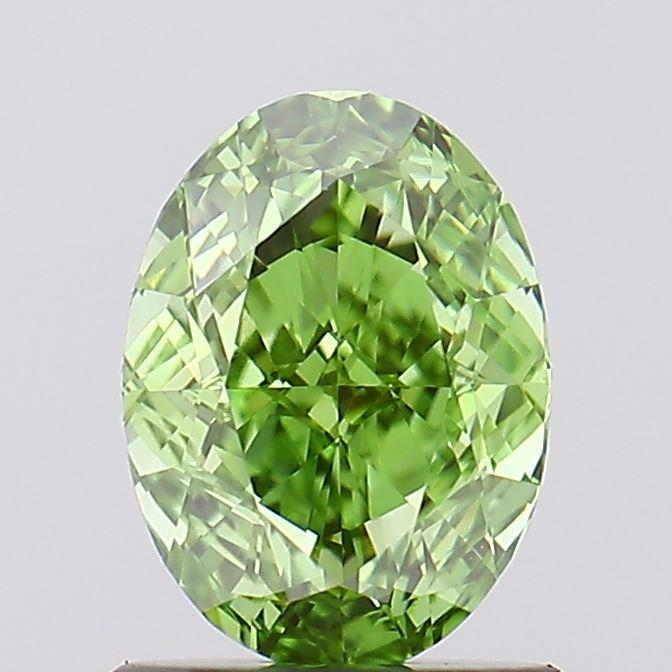 1.06 Ct. Fancy Vivid Green Oval Lab Grown Diamond