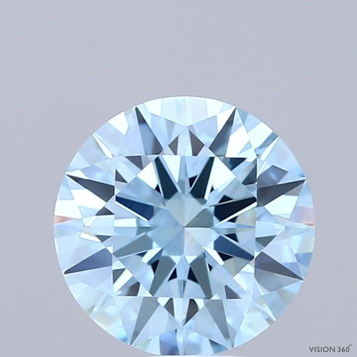 2.04 Ct. Fancy Vivid Blue Round Lab Grown Diamond