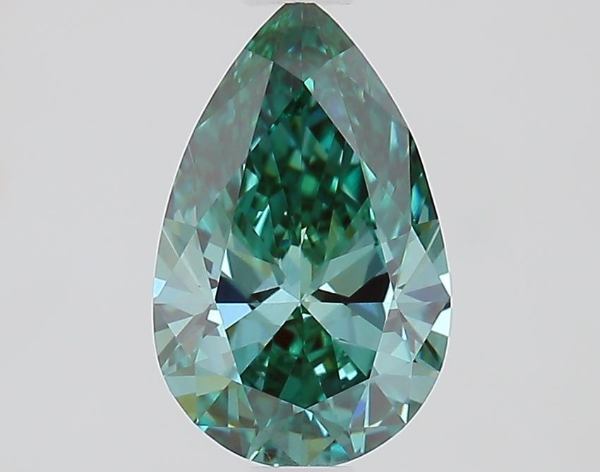 1.01 Ct. Fancy Vivid Green Pear Lab Grown Diamond