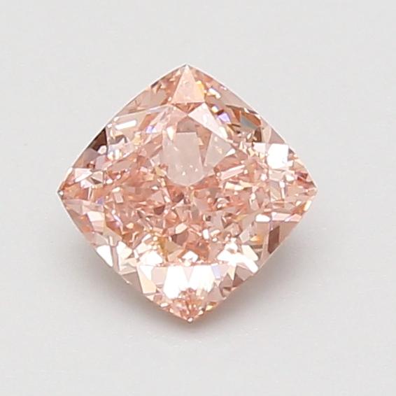 0.83 Ct. Fancy Vivid Brownish Pink Cushion Lab Grown Diamond