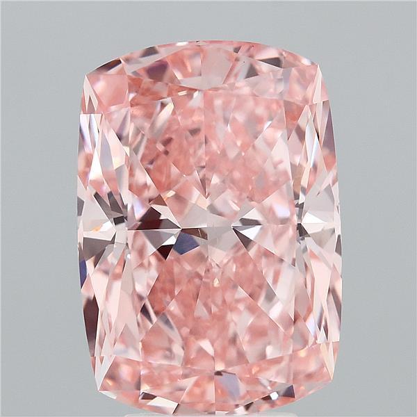 6.09 Ct. Fancy Vivid Pink Cushion Lab Grown Diamond