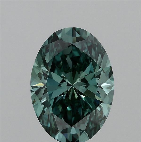 3.02 Ct. Fancy Vivid Green Oval Lab Grown Diamond