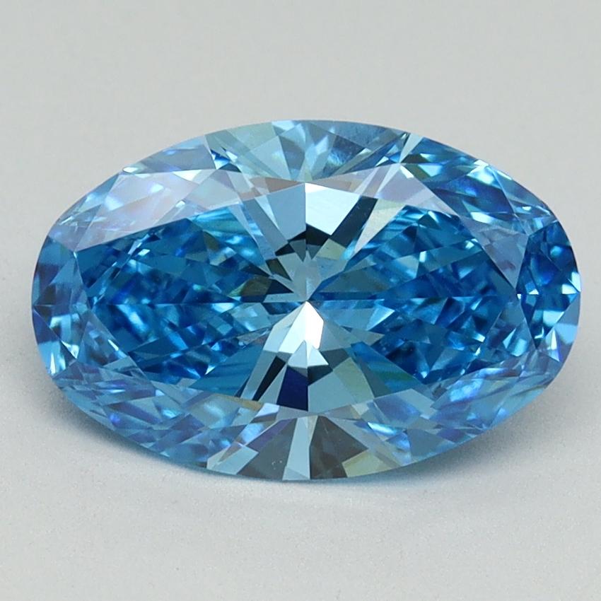 2.00 Ct. Fancy Vivid Blue Oval Lab Grown Diamond