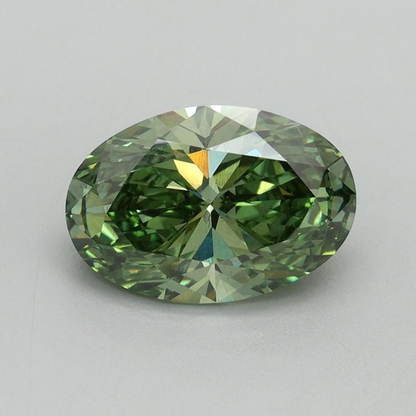 2.05 Ct. Fancy Vivid Green Oval Lab Grown Diamond