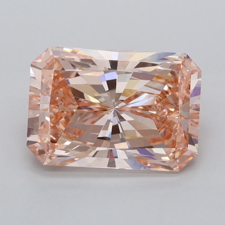 3.04 Ct. Fancy Vivid  Pink Radiant Lab Grown Diamond