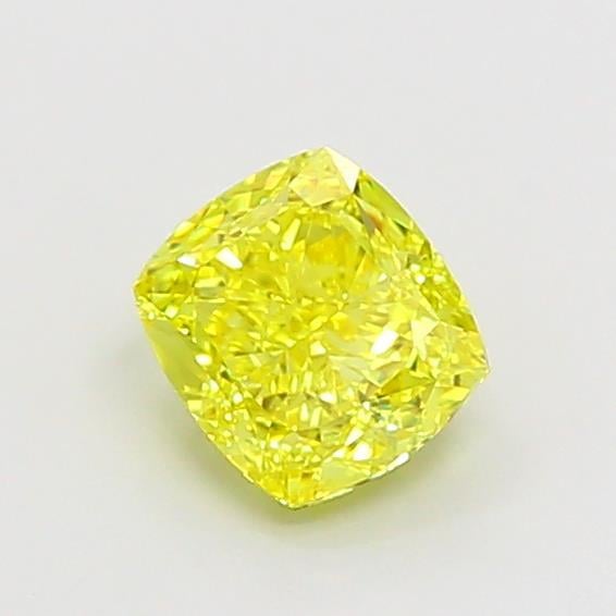 1.31 Ct. Fancy Vivid Yellow Cushion Lab Grown Diamond