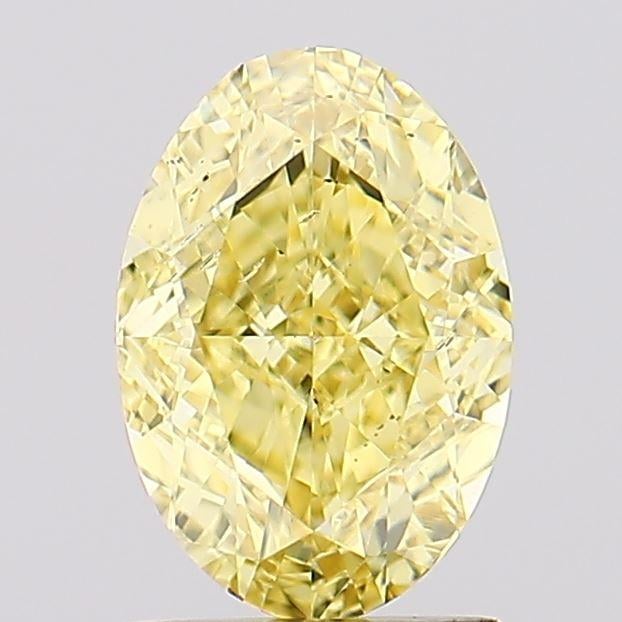 1.47 Ct. Fancy Vivid  Yellow Oval Lab Grown Diamond