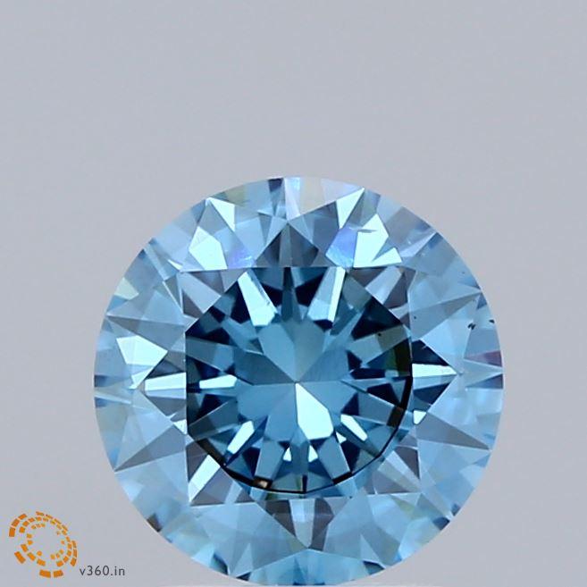 1.57 Ct. Fancy Vivid Blue Round Lab Grown Diamond