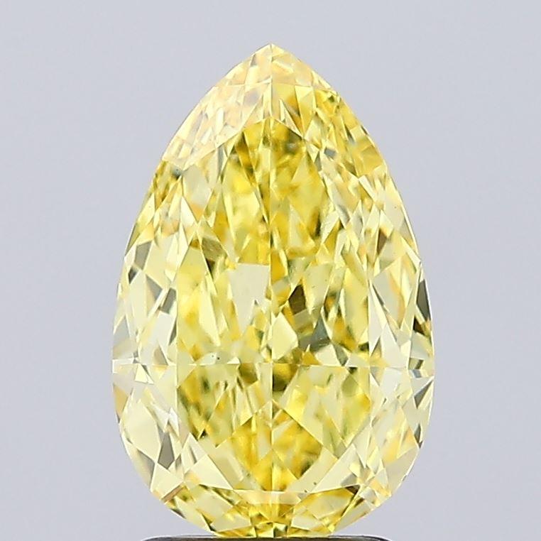 2.50 Ct. Fancy Vivid Yellow Pear Lab Grown Diamond
