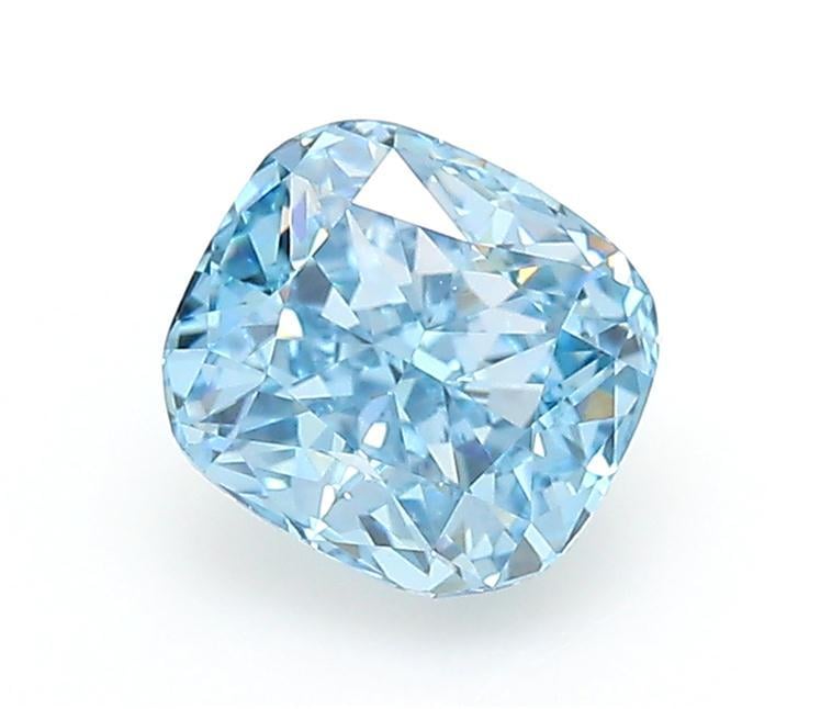 1.02 Ct. Fancy Vivid Blue Cushion Lab Grown Diamond