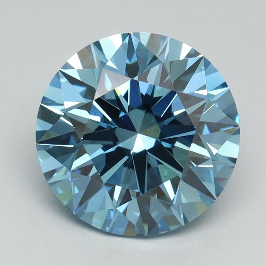 3.02 Ct. Fancy Vivid Blue Round Lab Grown Diamond