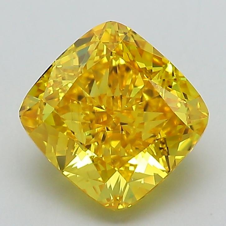 2.34 Ct. Fancy Vivid Yellow Cushion Lab Grown Diamond