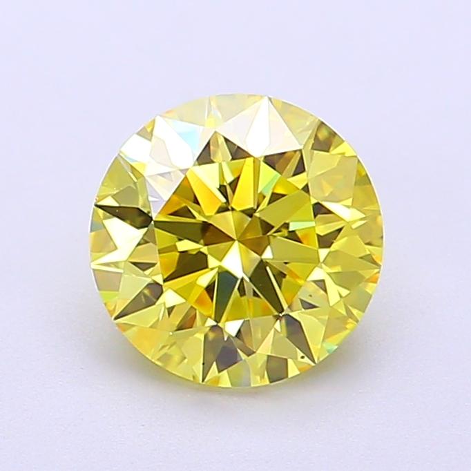 1.53 Ct. Fancy Vivid Yellow Round Lab Grown Diamond