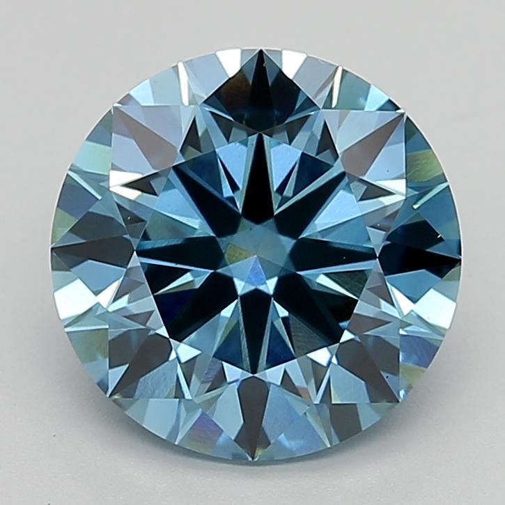 4.32 Ct. Fancy Vivid  Blue Round Lab Grown Diamond