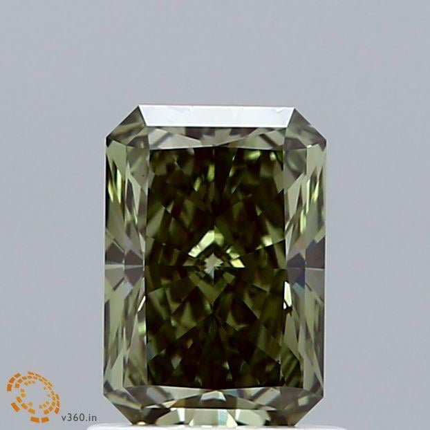 1.13 Ct. Fancy Intense Grayish Green Radiant Lab Grown Diamond