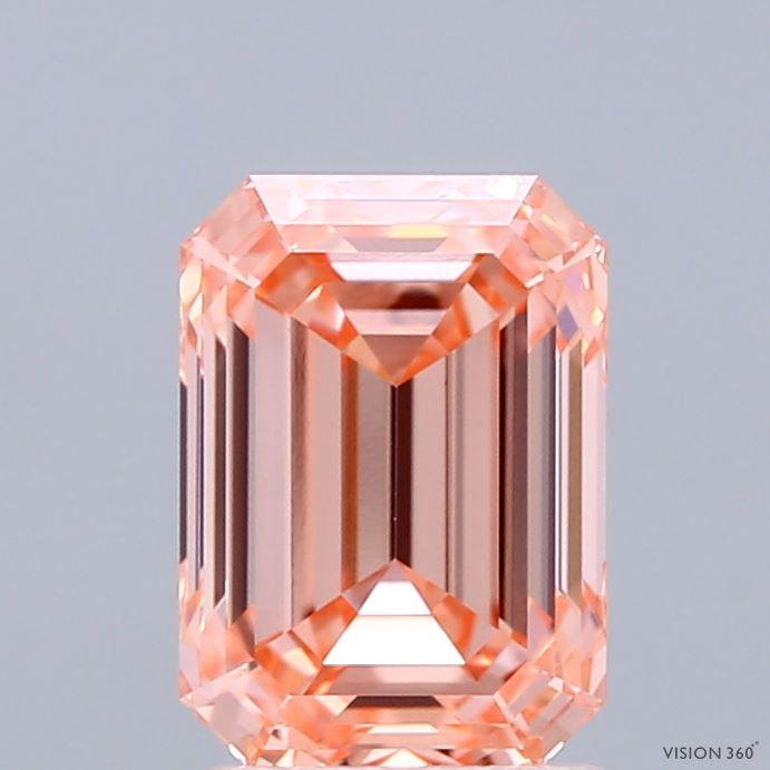 2.06 Ct. Fancy Intense Orangy Pink Emerald Lab Grown Diamond