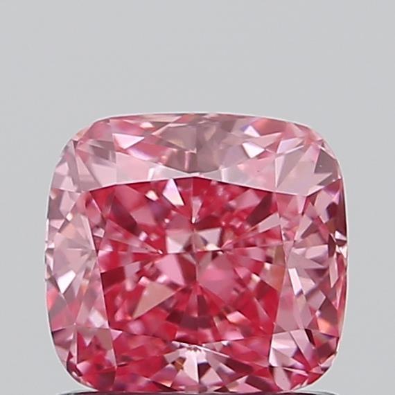 1.00 Ct. Fancy Vivid Pink Cushion Lab Grown Diamond