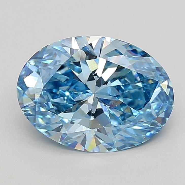3.01 Ct. Fancy Vivid  Blue Oval Lab Grown Diamond