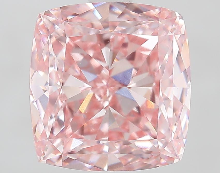 3.06 Ct. Fancy Vivid Pink Cushion Lab Grown Diamond