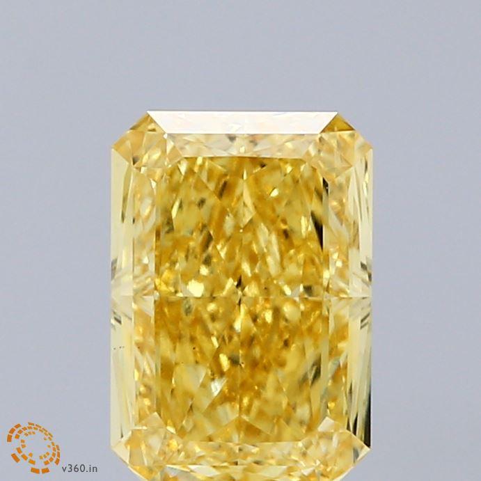 2.19 Ct. Fancy Vivid Yellow Radiant Lab Grown Diamond